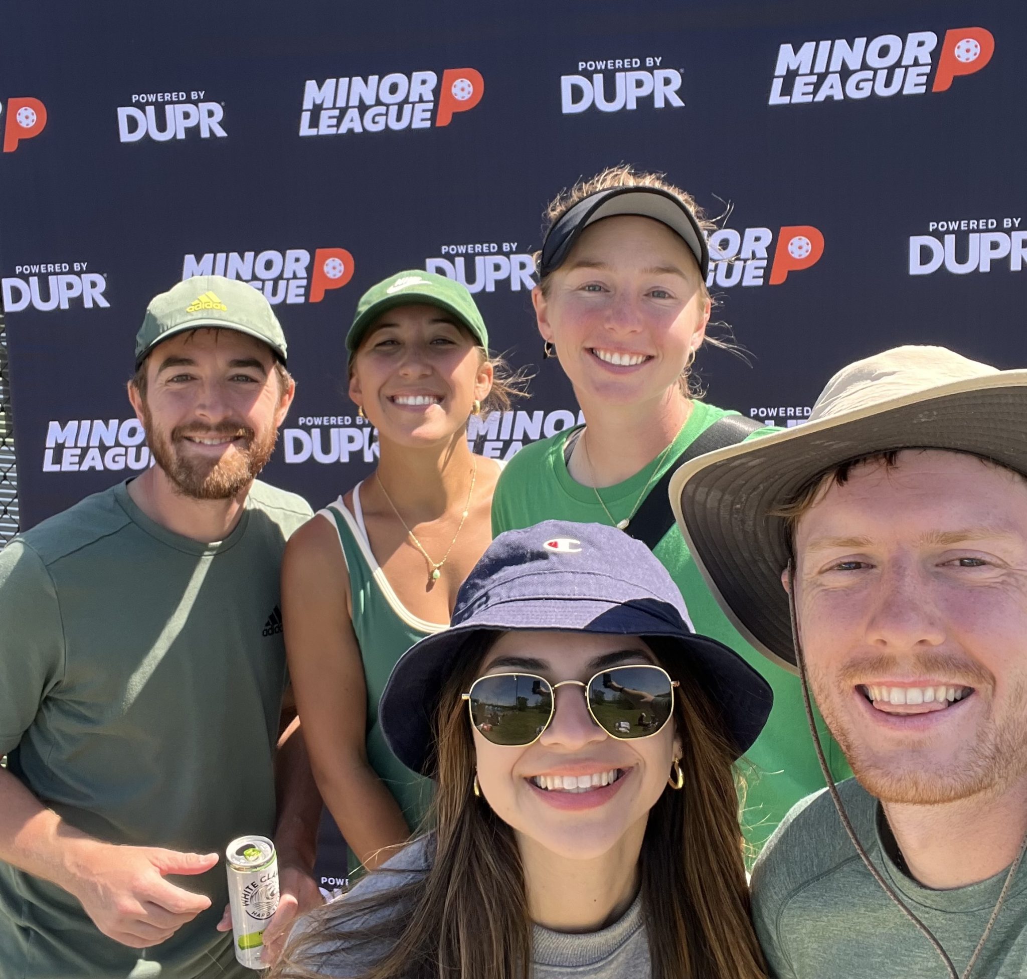 Chad  Remus, Kelsey Grambeau, Malia Lum, Tatiana Wild, and Joseph Wild at Minor League Pickleball in Dallas, TX 2023